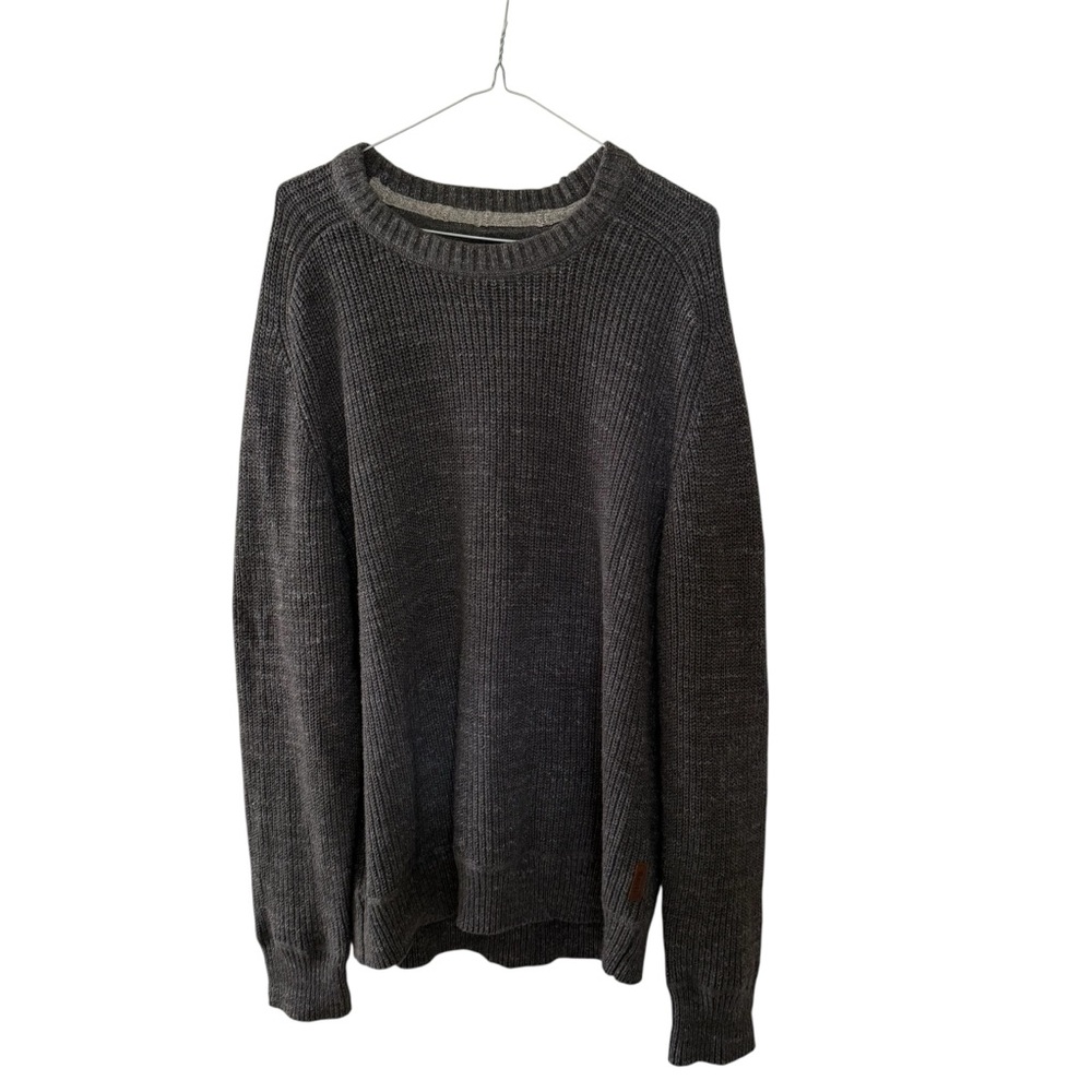 Roots Crew Neck Sweater Men’s Size Large L Grey 100% Cotton Like New